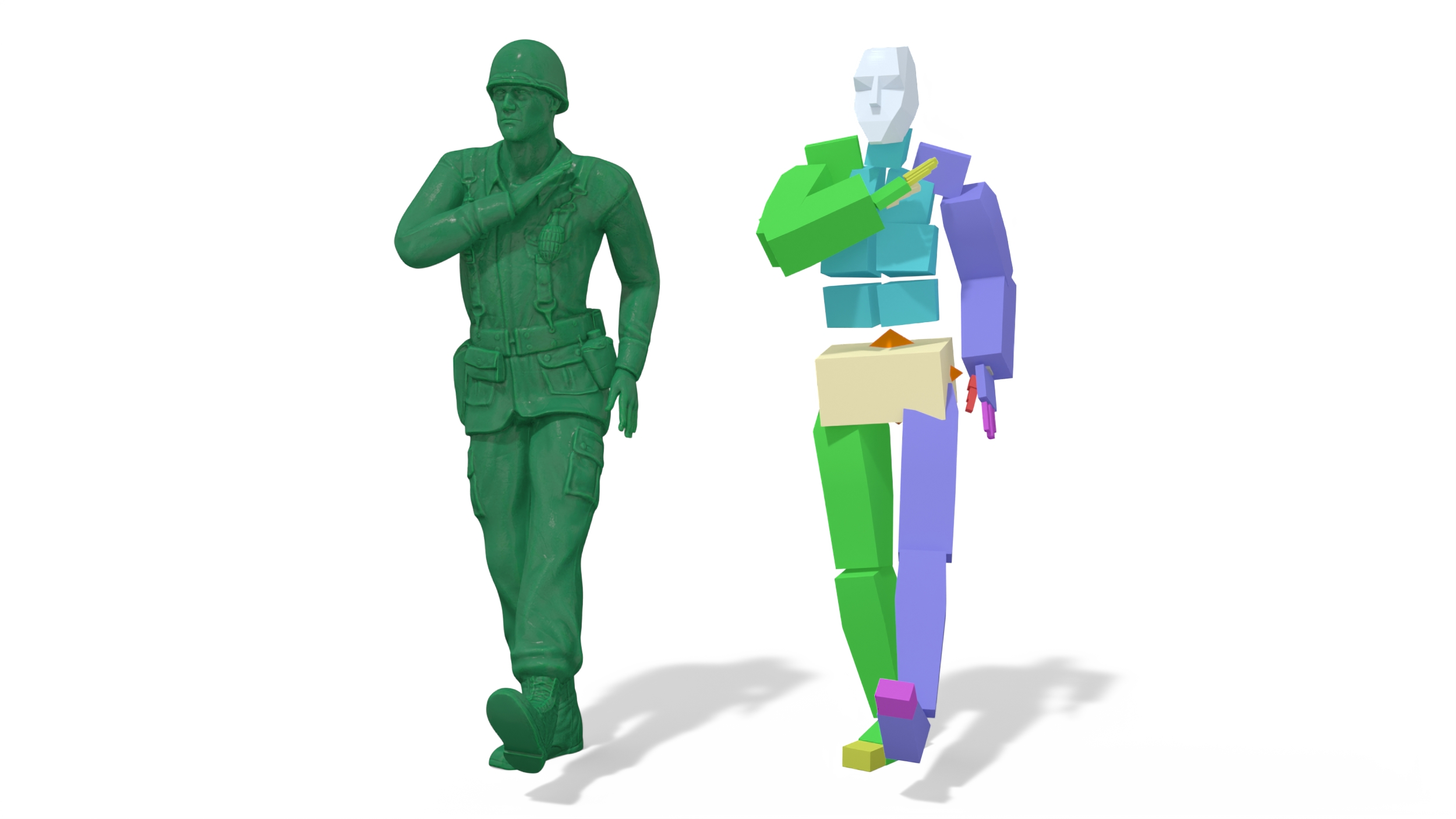 Green Toy Soldier Rigged 3D model