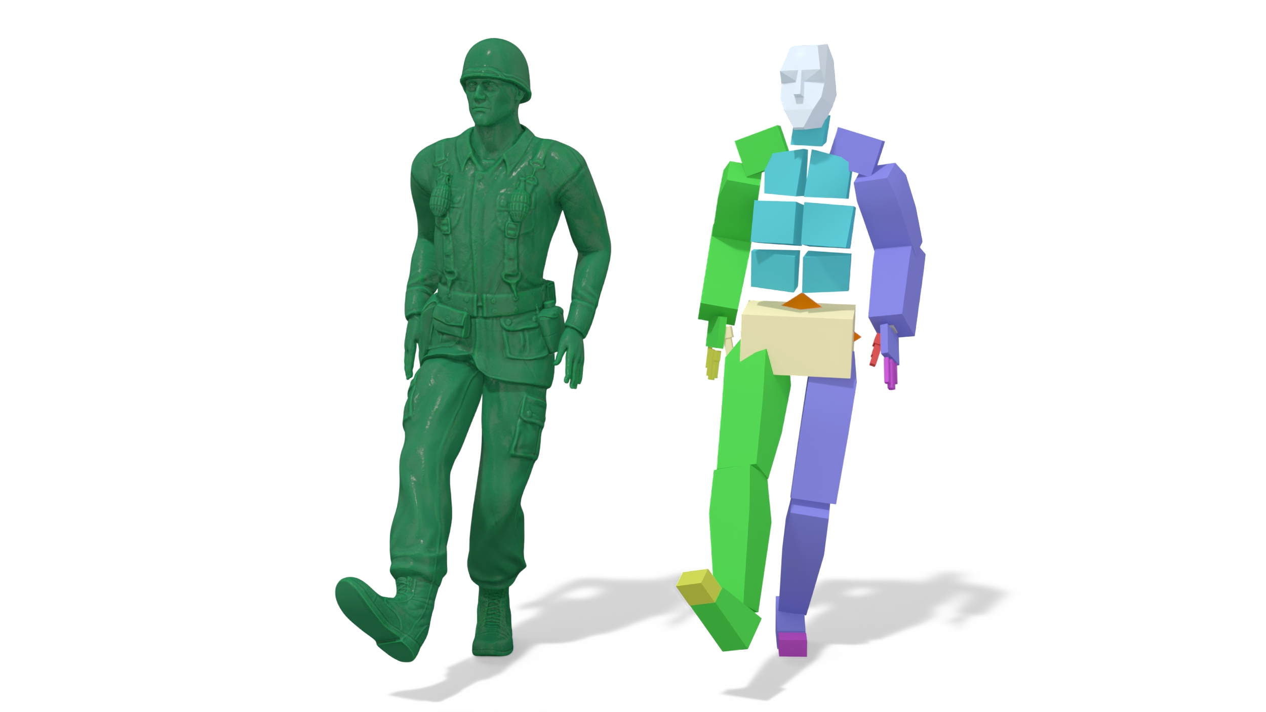 Green Toy Soldier Rigged 3D model