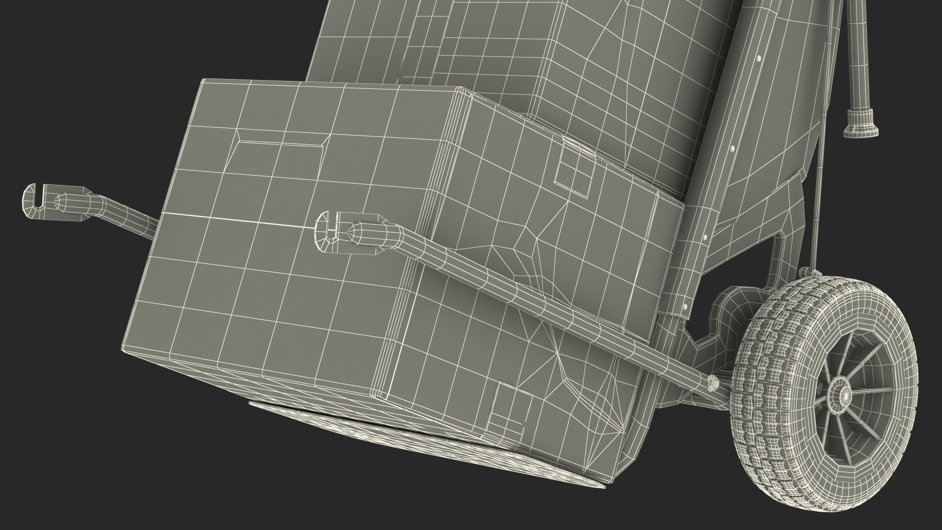 3D Cart with Cardboard Box model
