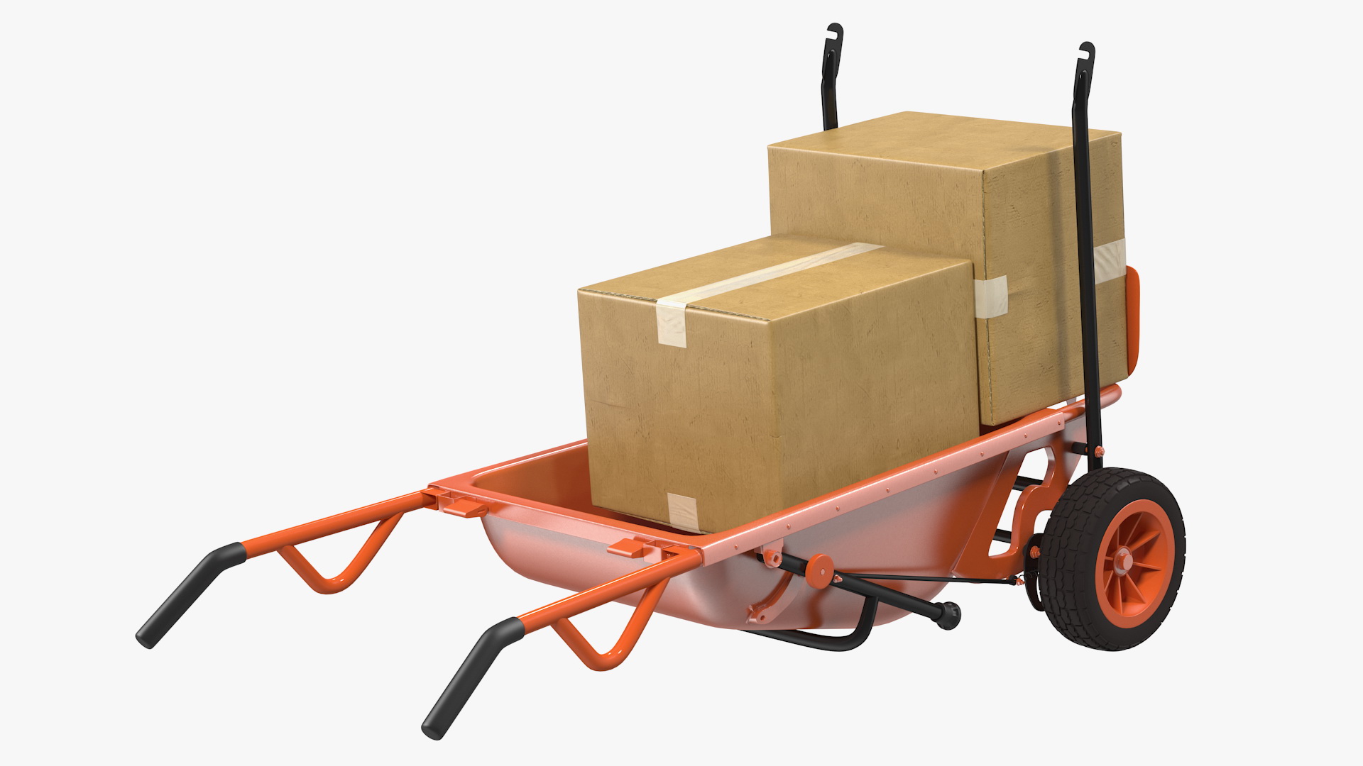3D Cart with Cardboard Box model