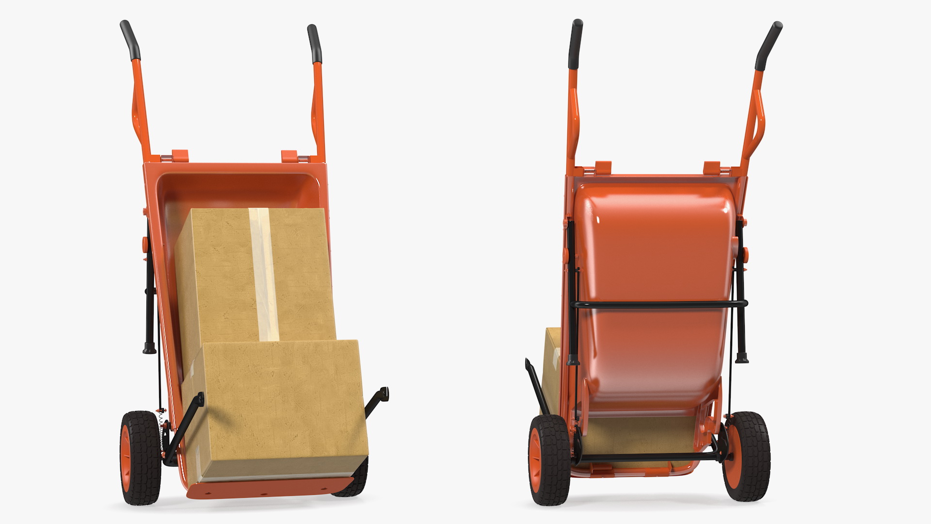 3D Cart with Cardboard Box model