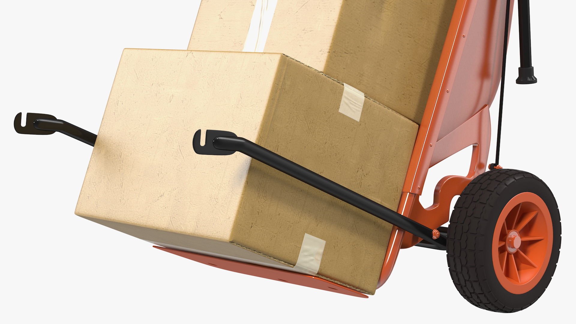 3D Cart with Cardboard Box model