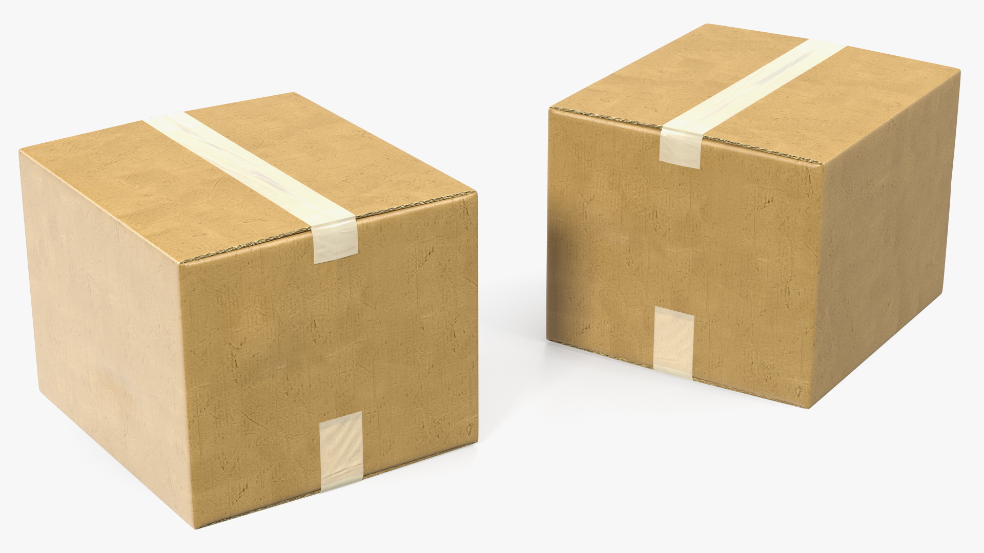 3D Cart with Cardboard Box model