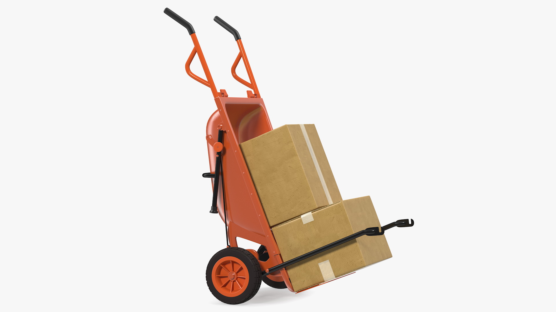 3D Cart with Cardboard Box model