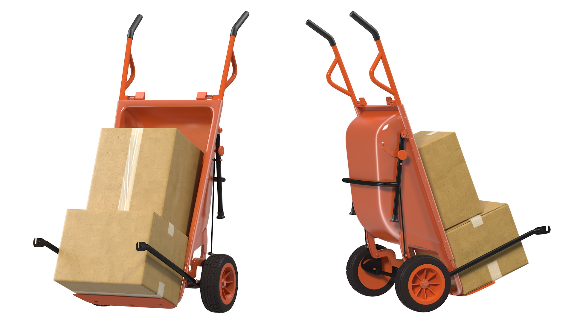 3D Cart with Cardboard Box model