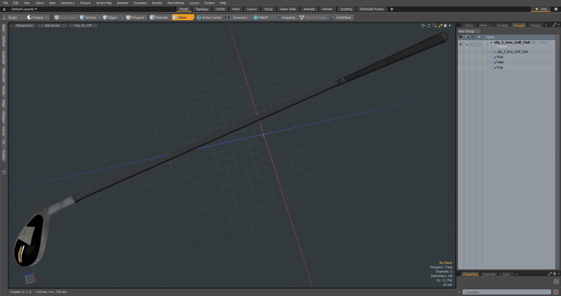 3D 3 Iron Golf Club