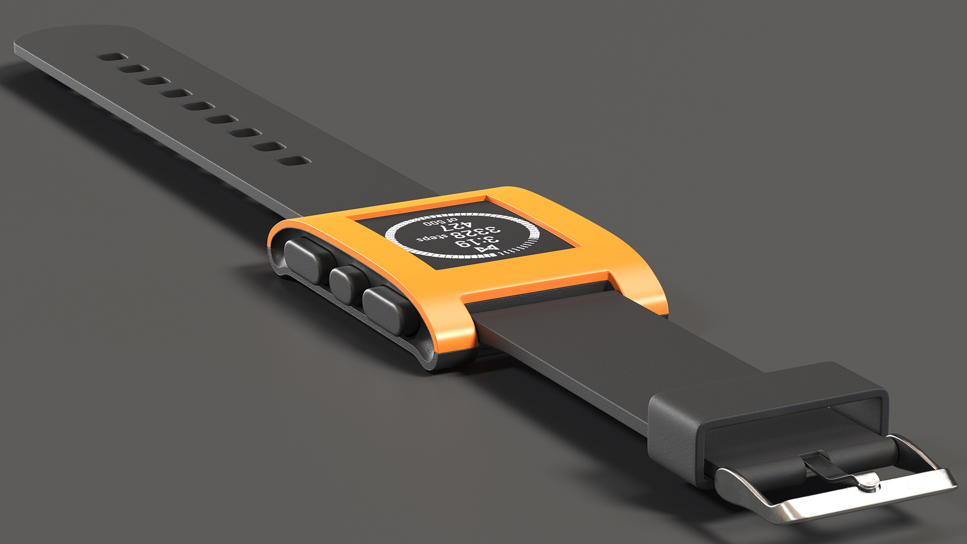 3D Pebble Smart Watch Works with Strap Unbuttoned