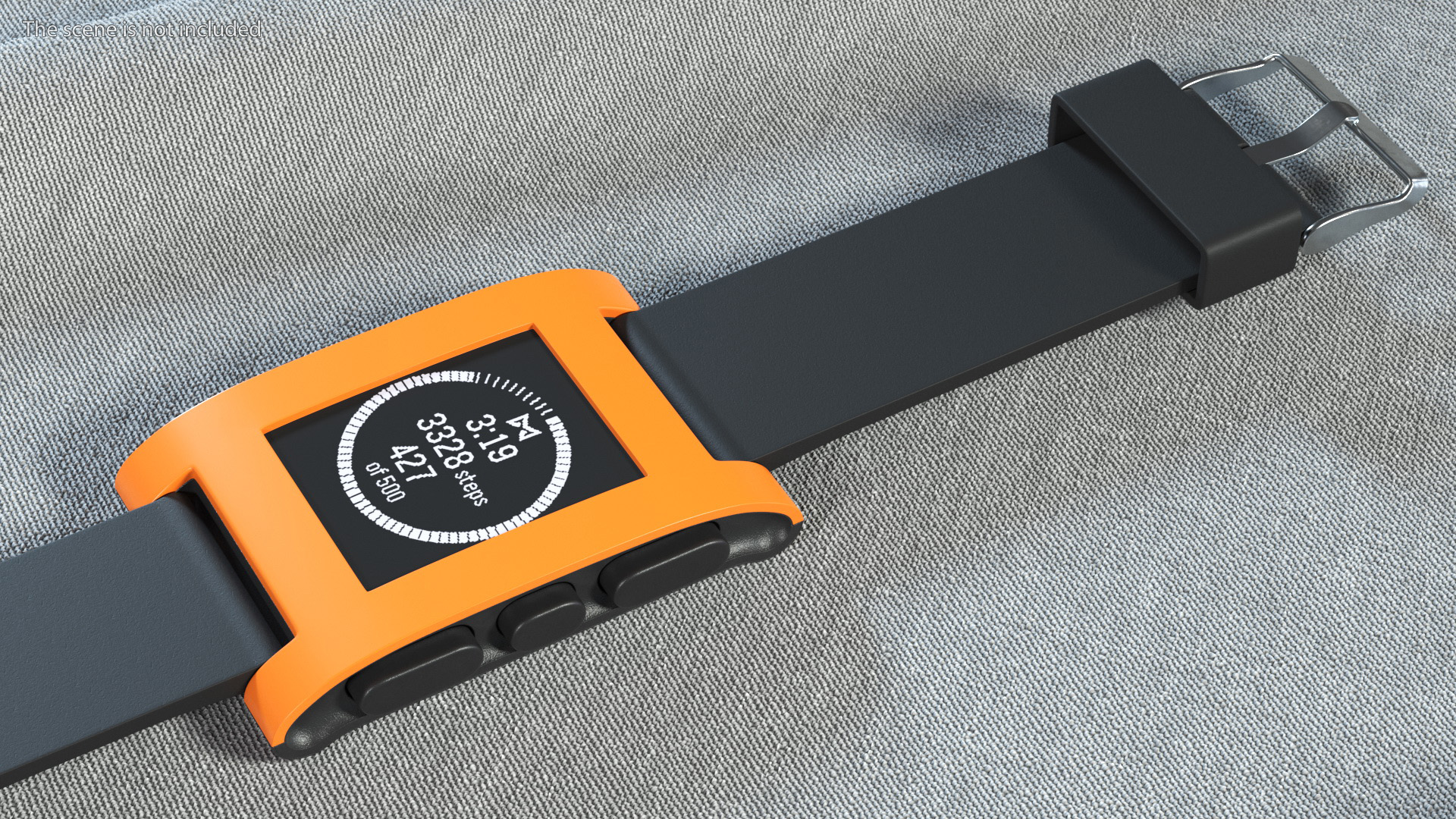 3D Pebble Smart Watch Works with Strap Unbuttoned