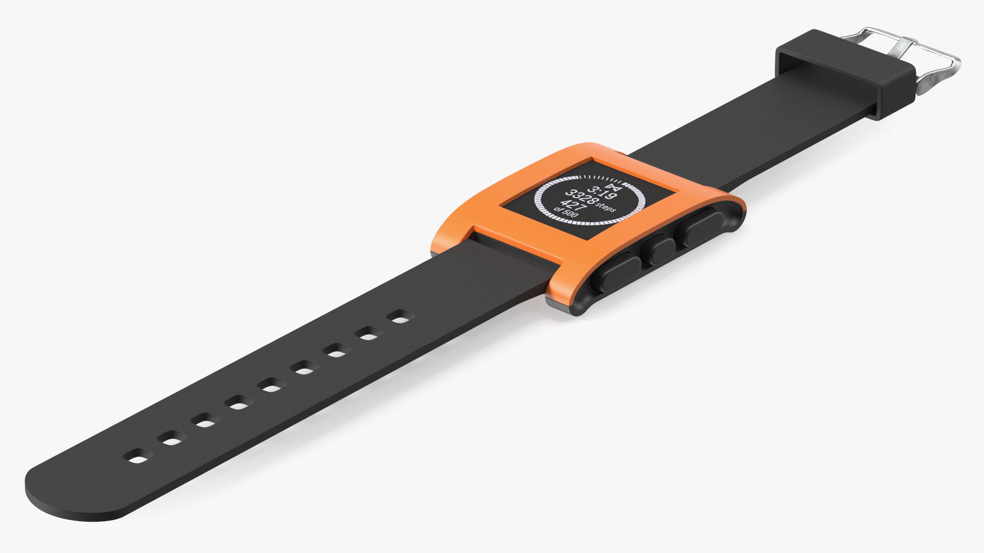 3D Pebble Smart Watch Works with Strap Unbuttoned