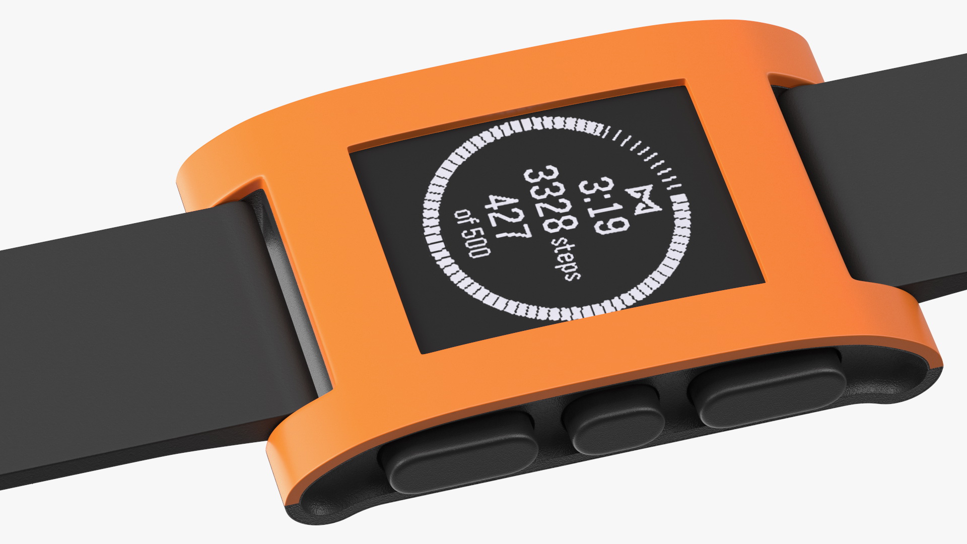 3D Pebble Smart Watch Works with Strap Unbuttoned
