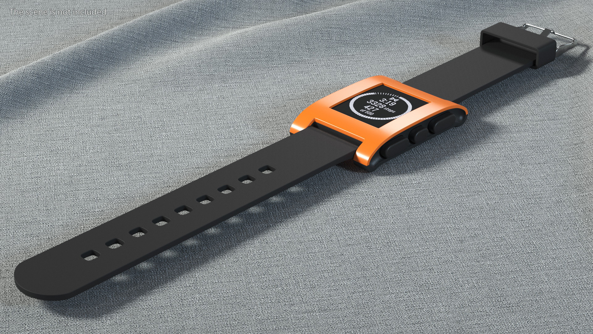3D Pebble Smart Watch Works with Strap Unbuttoned