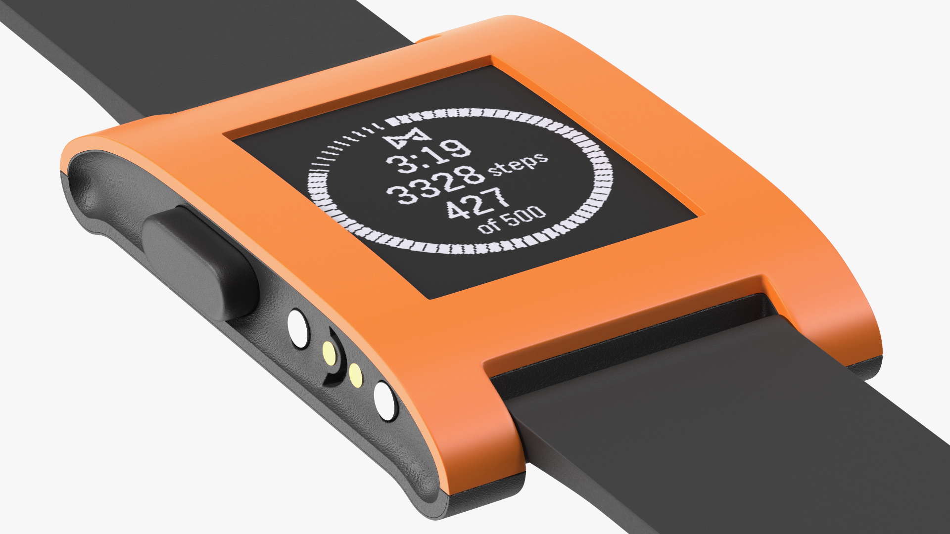 3D Pebble Smart Watch Works with Strap Unbuttoned