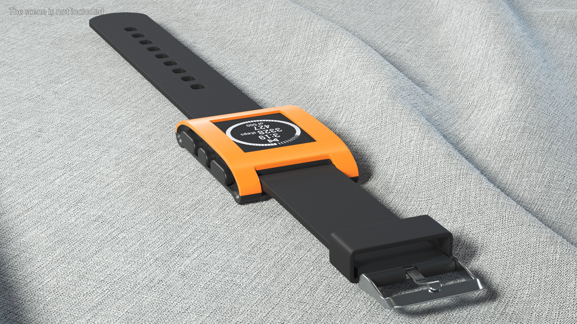 3D Pebble Smart Watch Works with Strap Unbuttoned