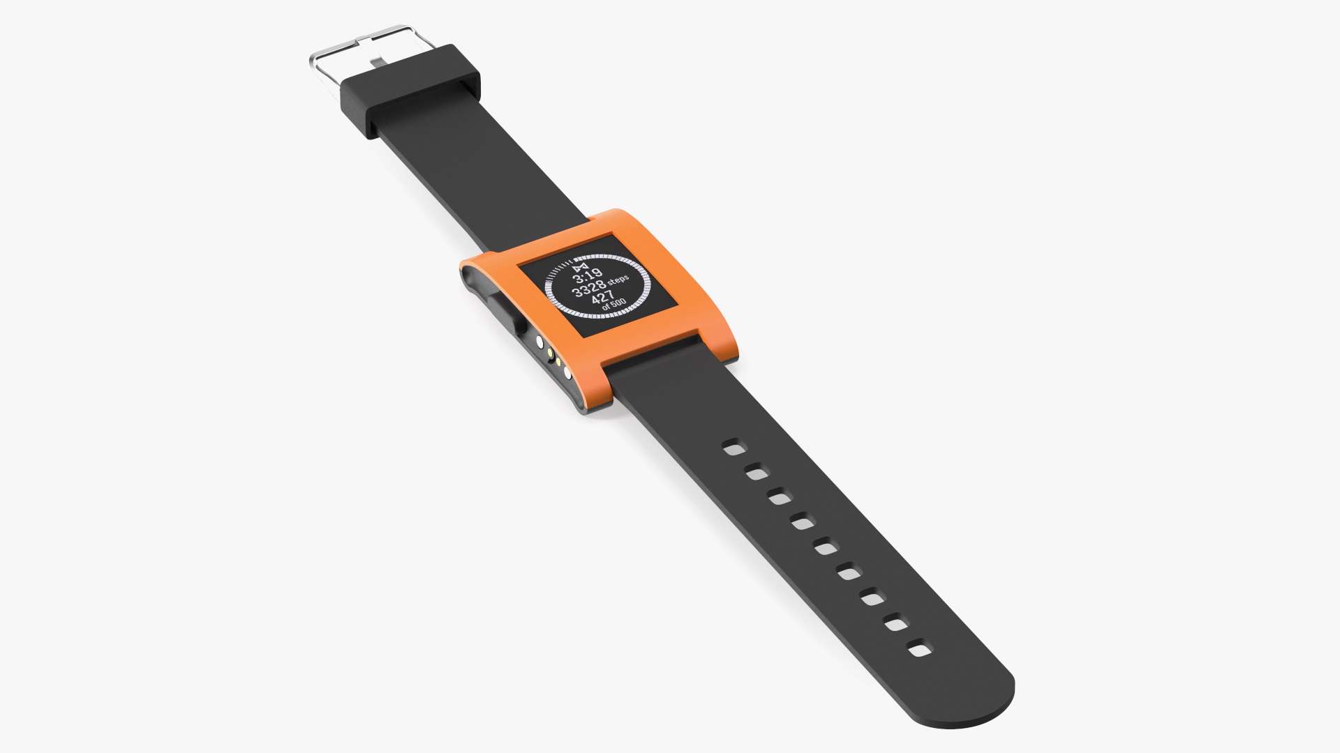 3D Pebble Smart Watch Works with Strap Unbuttoned