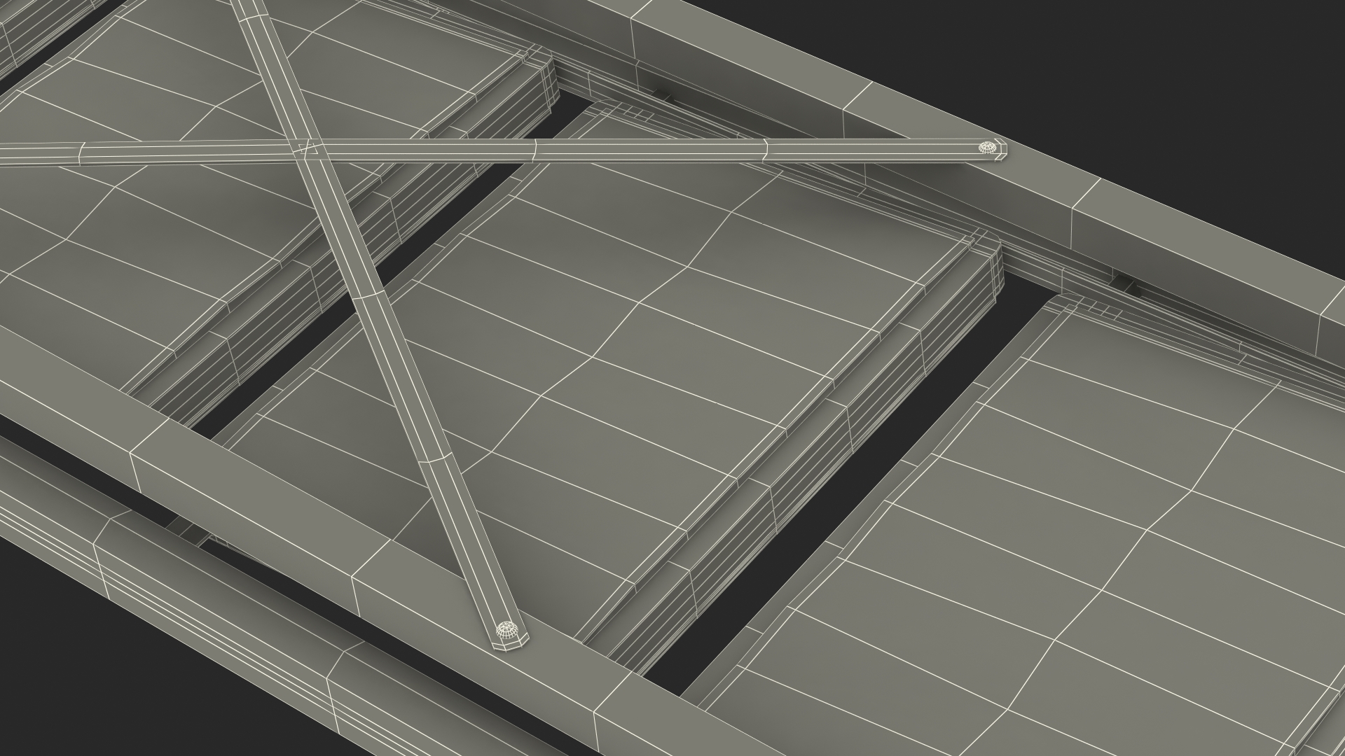 3D model Blue Steel Folding Ladder with 4 Anti Skid Steps Rigged