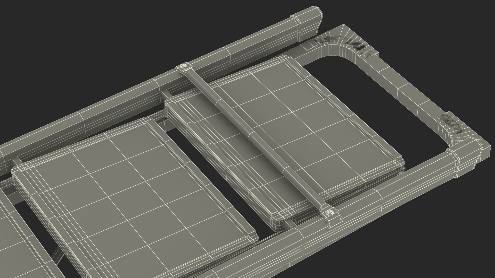 3D model Blue Steel Folding Ladder with 4 Anti Skid Steps Rigged