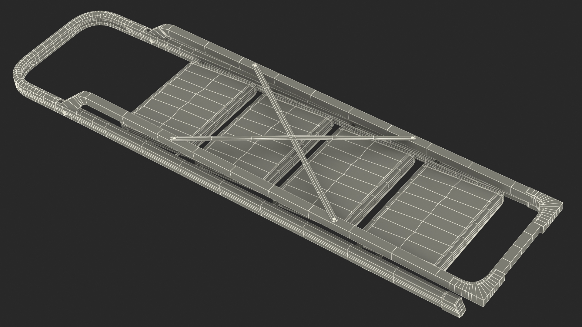 3D model Blue Steel Folding Ladder with 4 Anti Skid Steps Rigged
