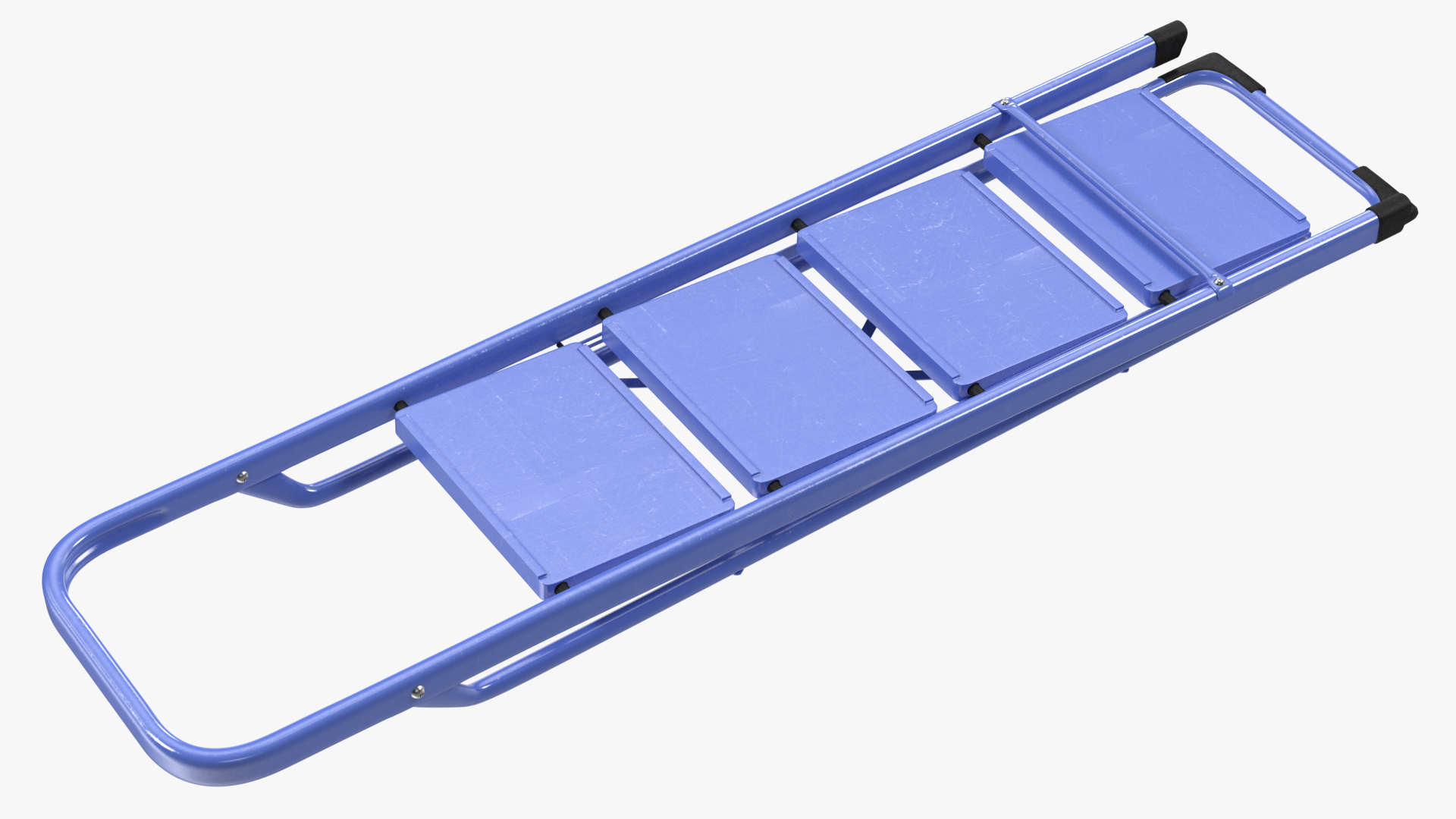 3D model Blue Steel Folding Ladder with 4 Anti Skid Steps Rigged