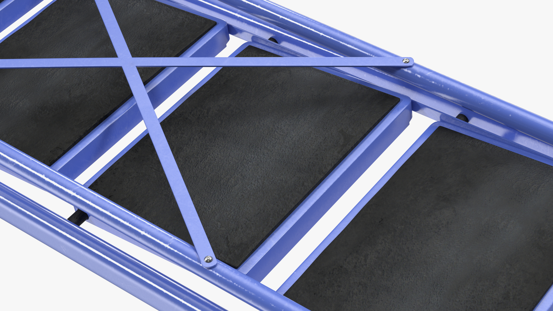 3D model Blue Steel Folding Ladder with 4 Anti Skid Steps Rigged