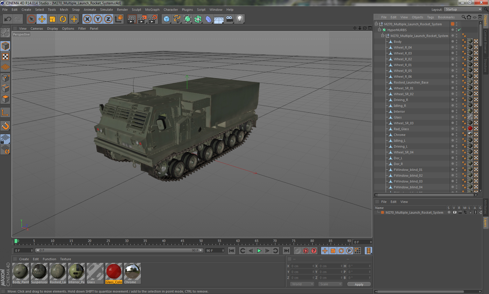 M270 Multiple Launch Rocket System 3D model