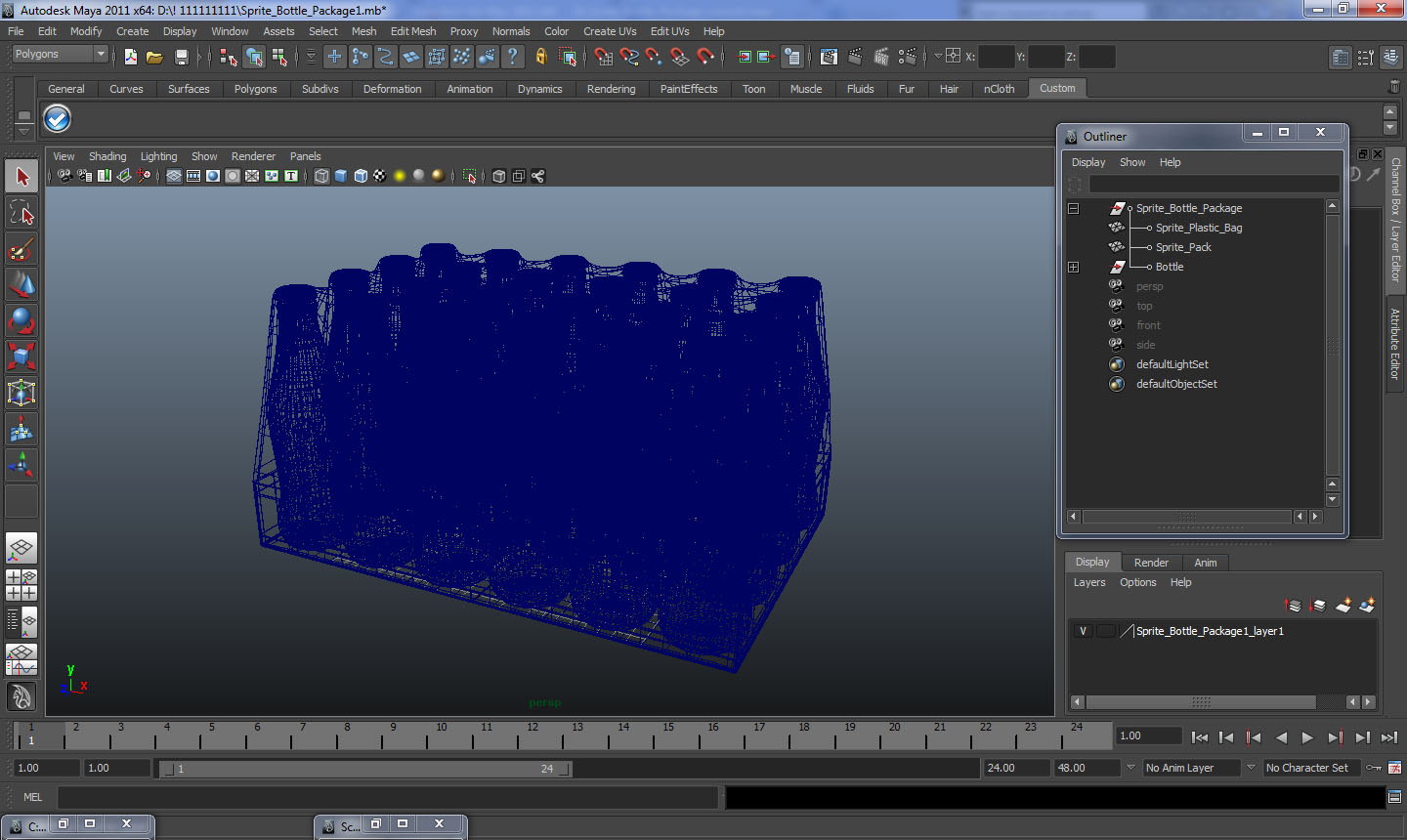 24 Sprite Bottle Package 3D model