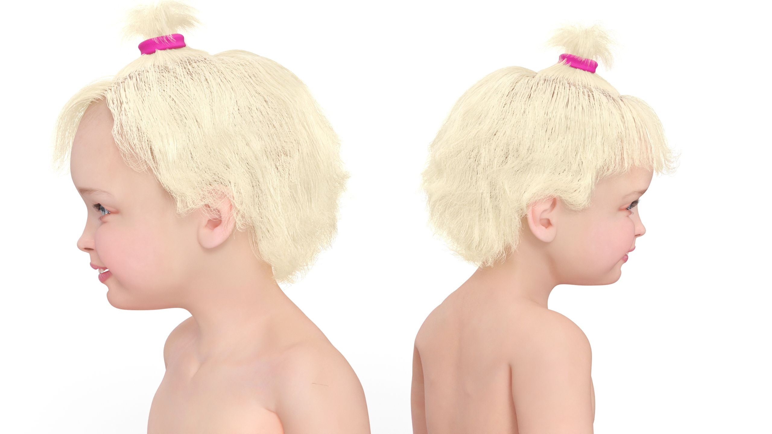 Baby Girl Wearing Diaper Sitting 3D