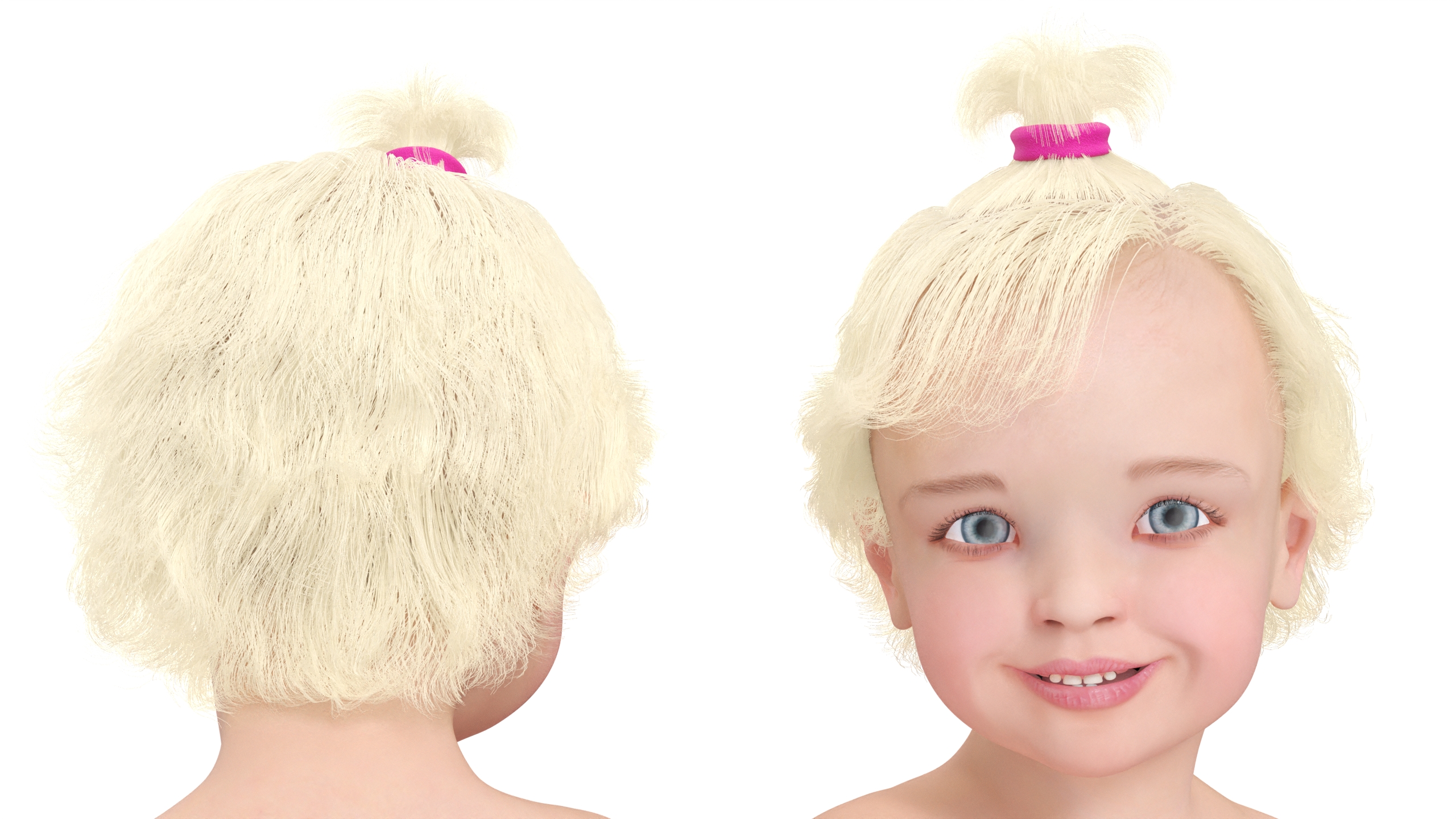 Baby Girl Wearing Diaper Sitting 3D