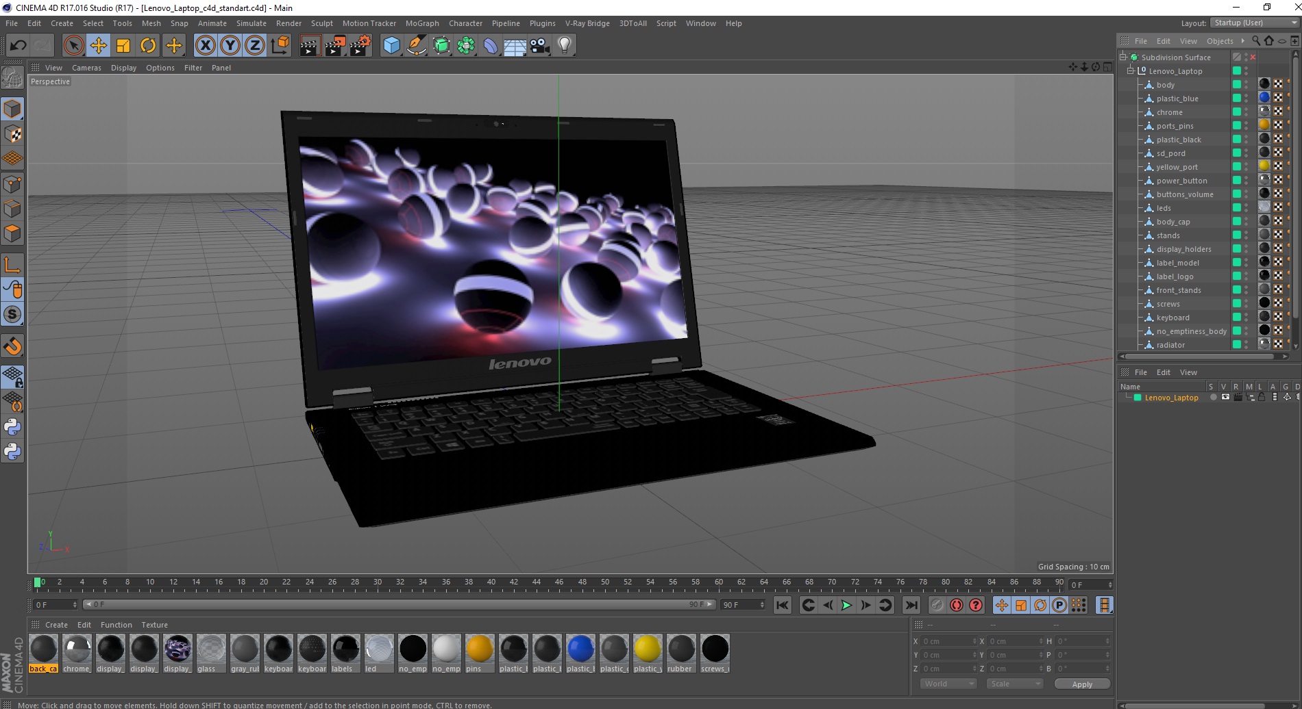 3D Lenovo Laptop model