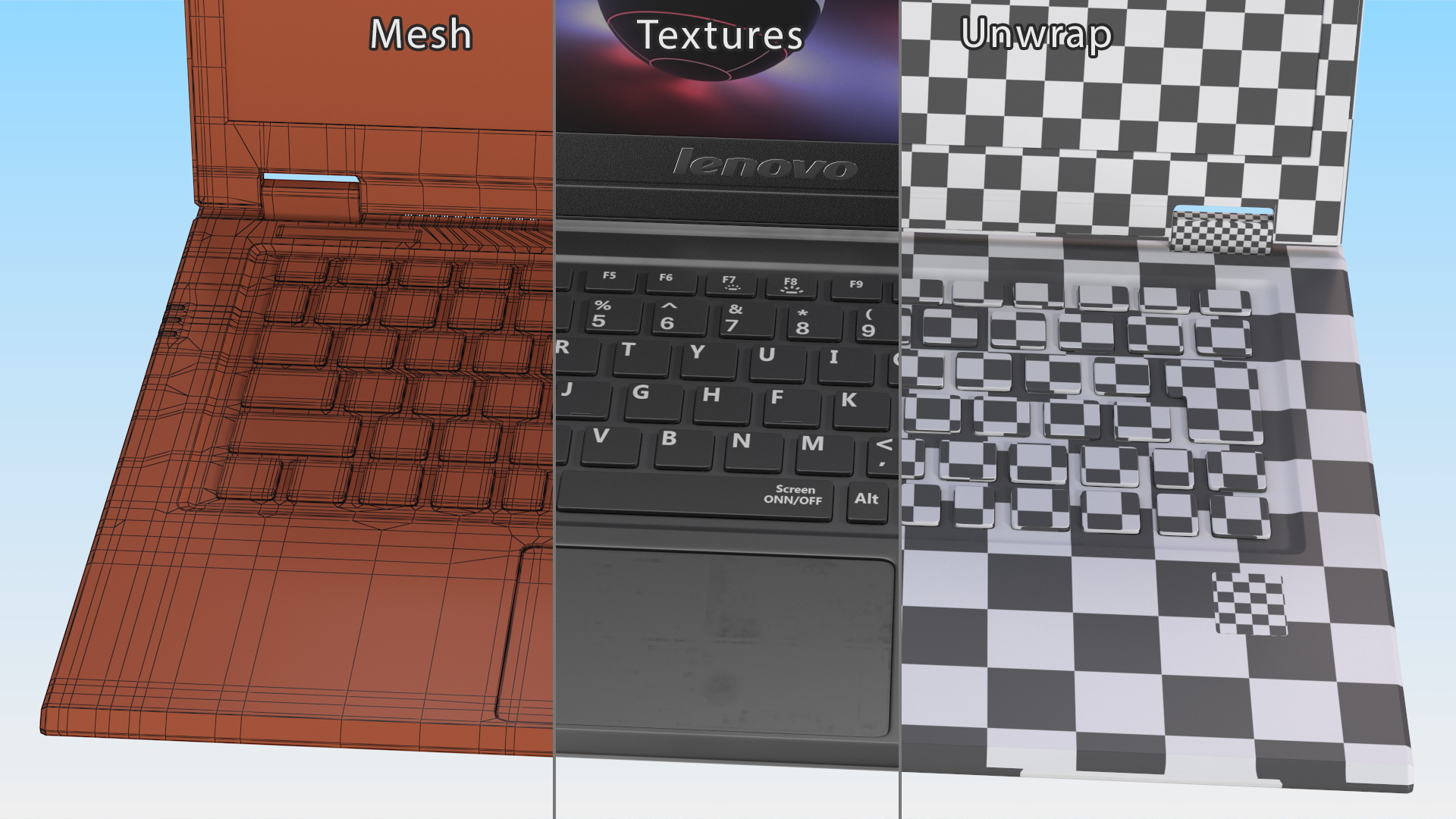 3D Lenovo Laptop model