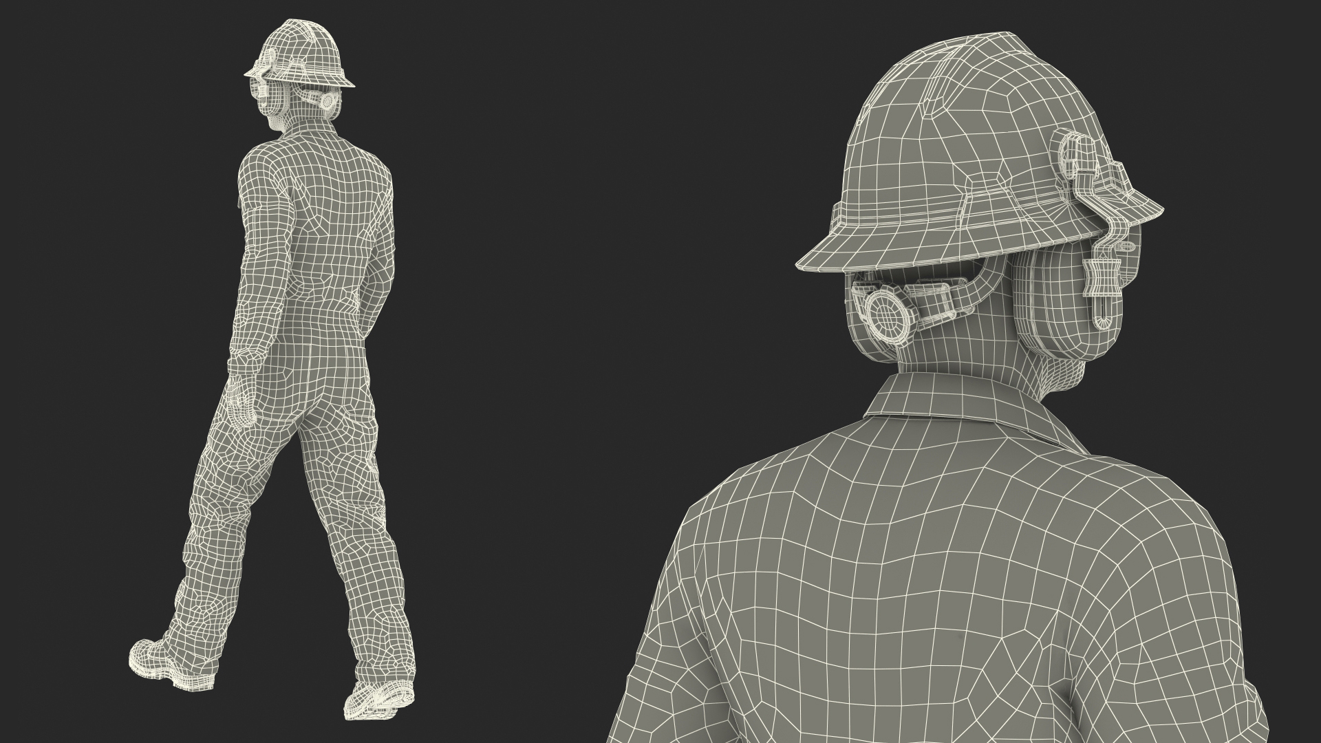 3D Gas Worker Fully Equipped Walking Pose model