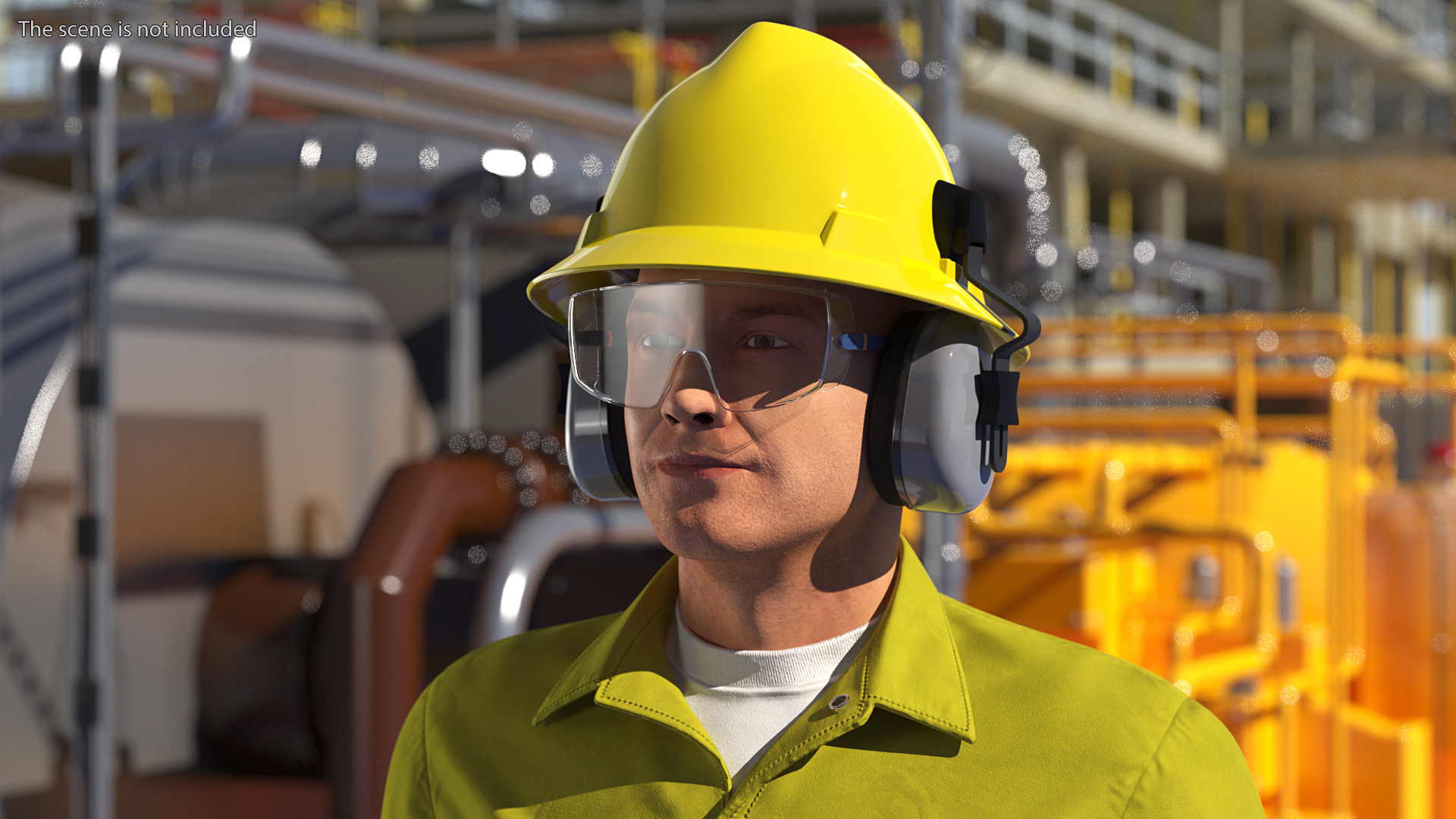 3D Gas Worker Fully Equipped Walking Pose model