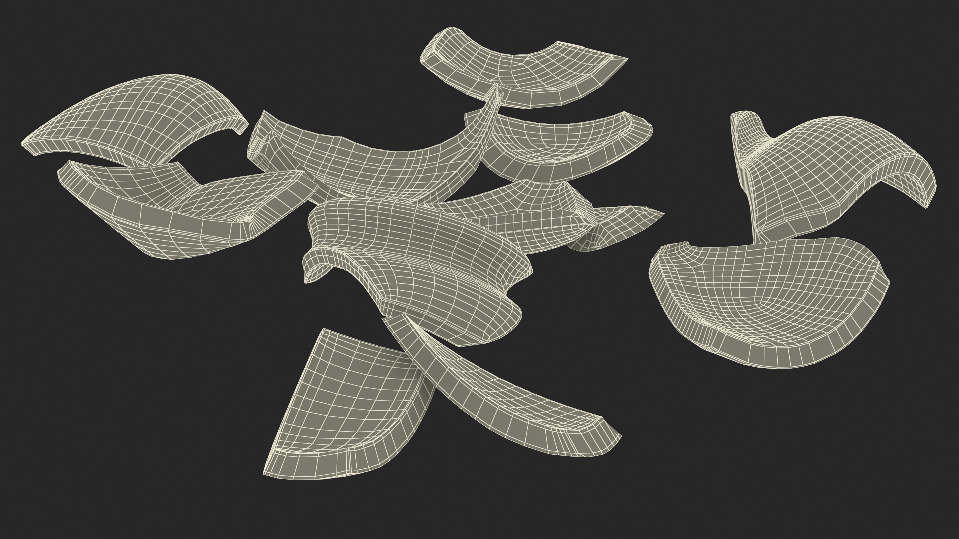 3D Clay Pot Fragments model