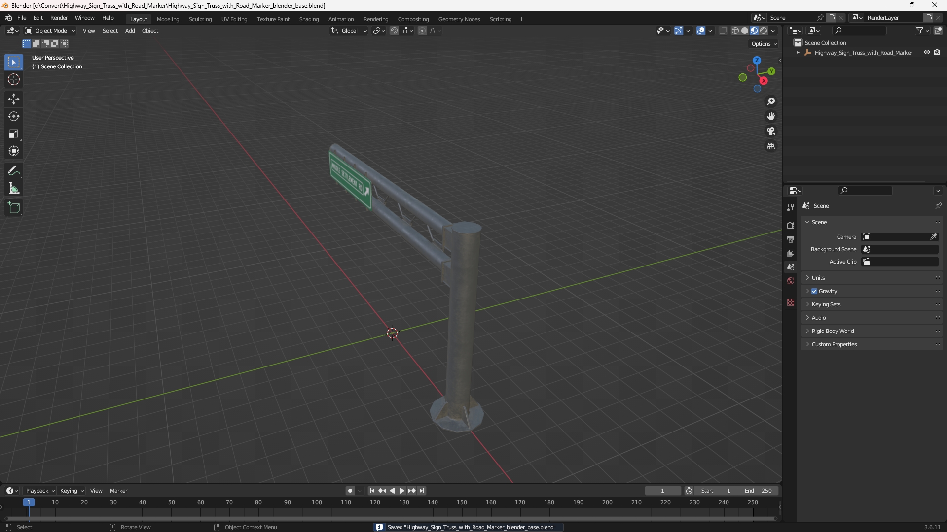 Highway Sign Truss with Road Marker - view 10