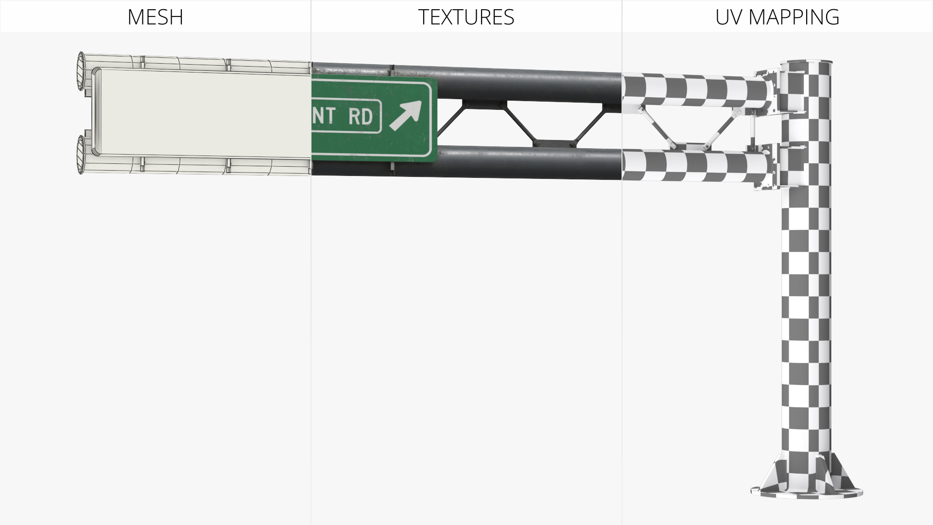 Highway Sign Truss with Road Marker - view 9