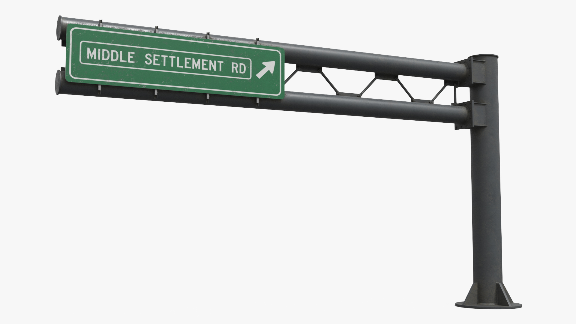 Highway Sign Truss with Road Marker - view 2