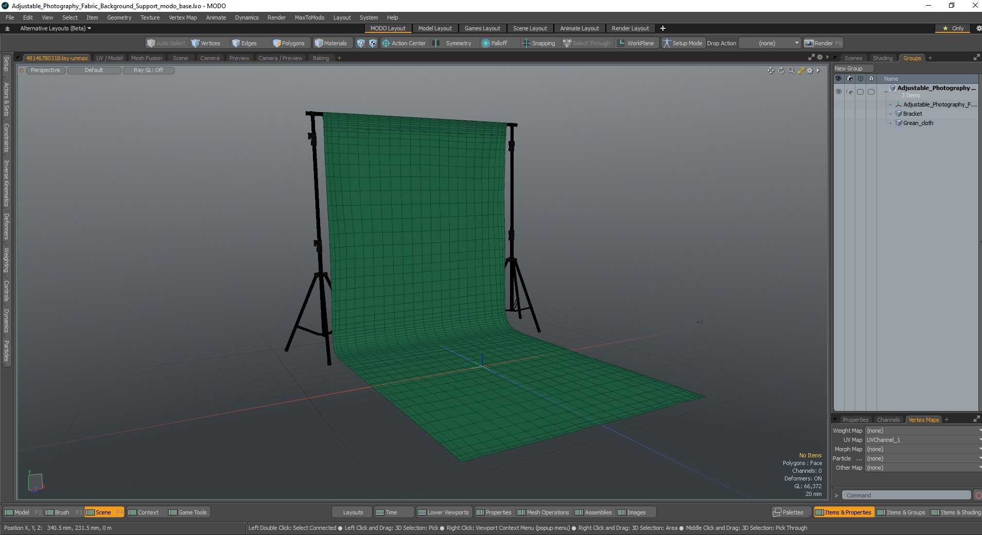 3D Adjustable Photography Fabric Background Support model