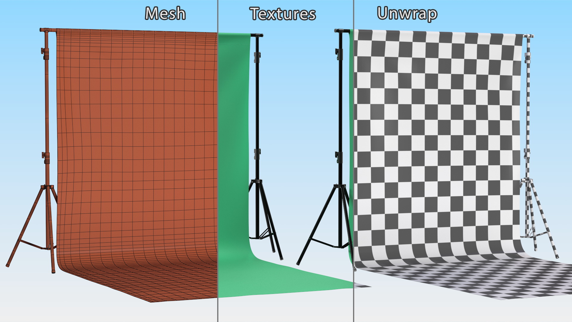 3D Adjustable Photography Fabric Background Support model