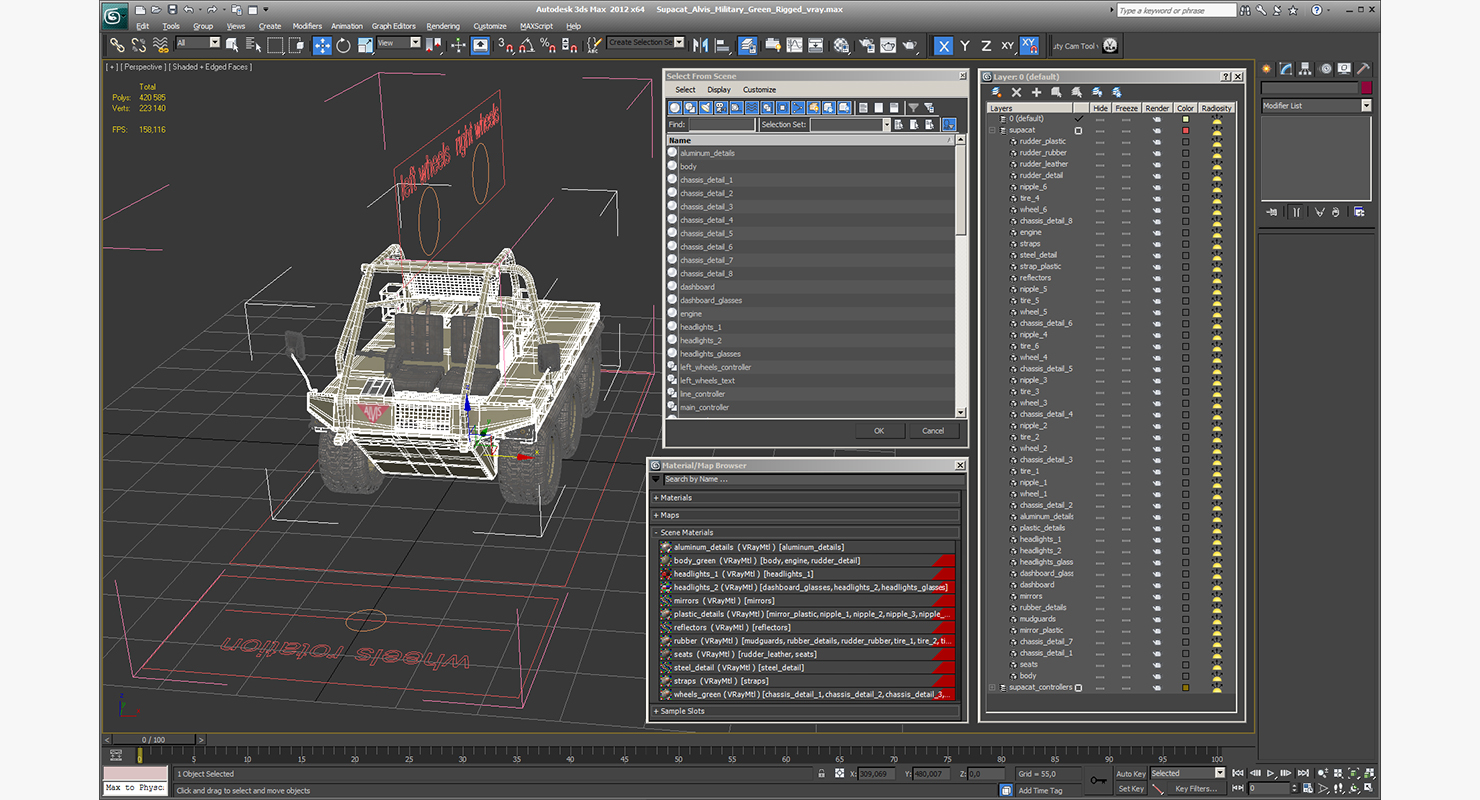 3D model Supacat Alvis Military Green Rigged