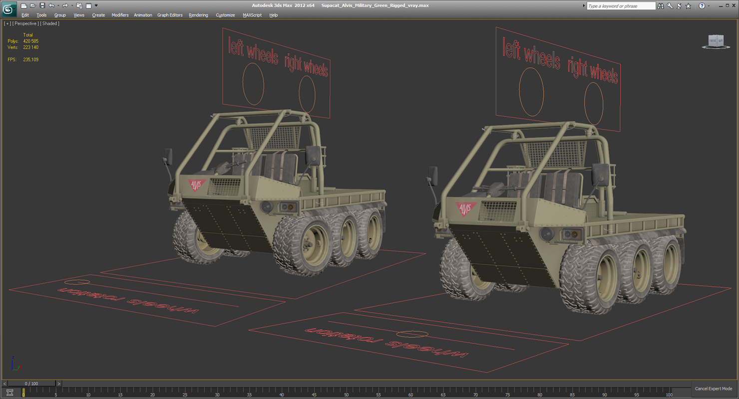 3D model Supacat Alvis Military Green Rigged