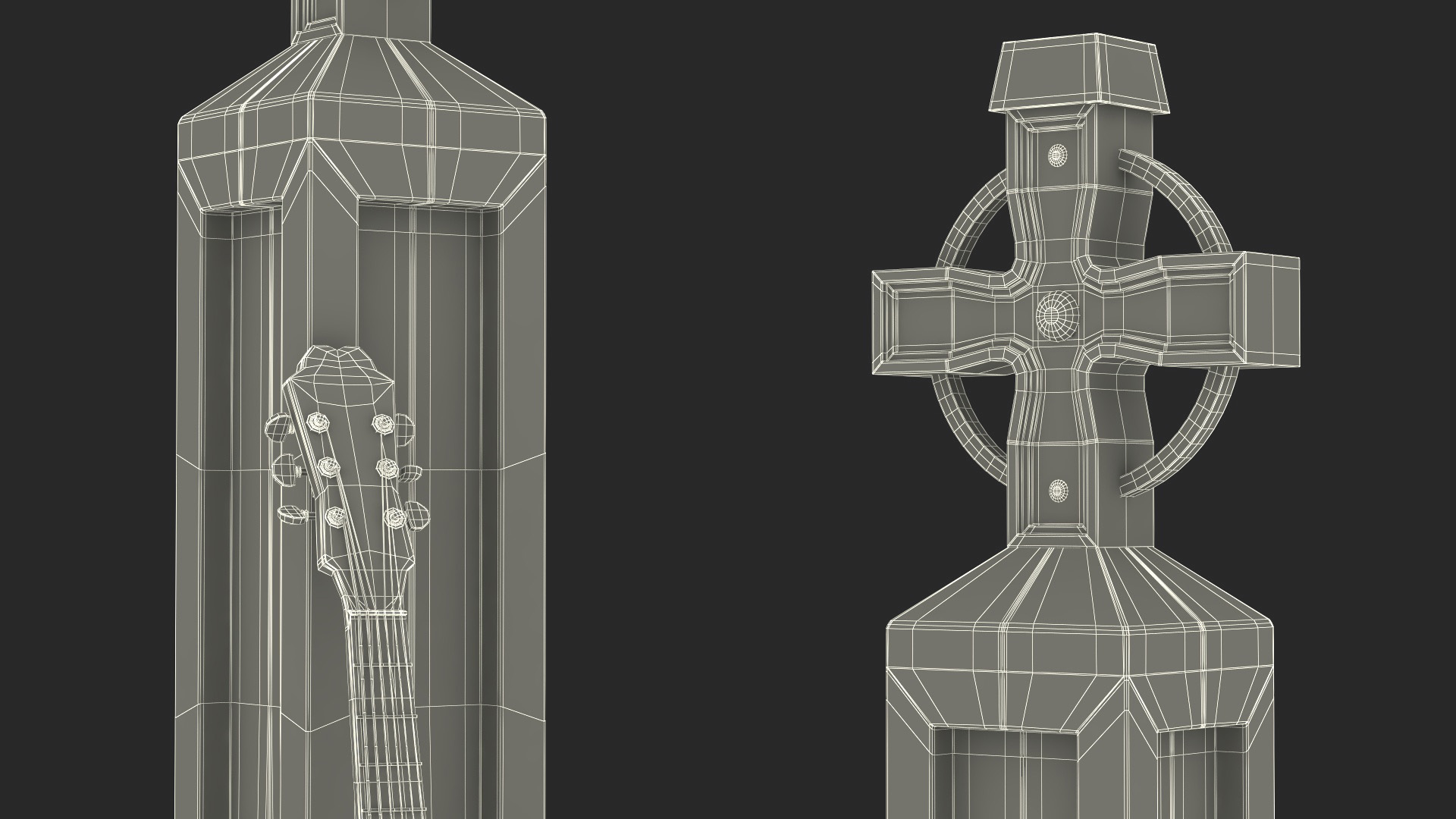 3D Graveyard Altar with Guitar Candles and Calavera model