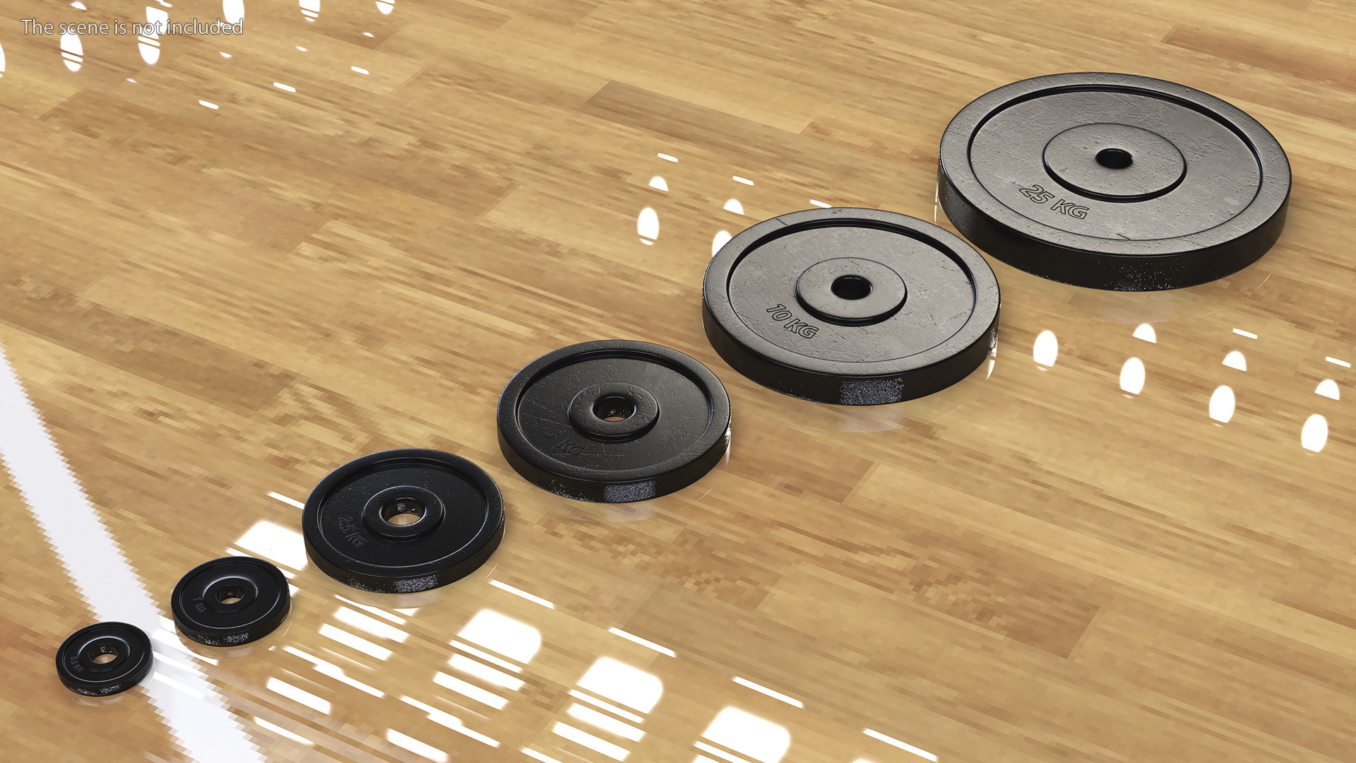 Rubber Coated Olympic Weight Plates Set 3D model