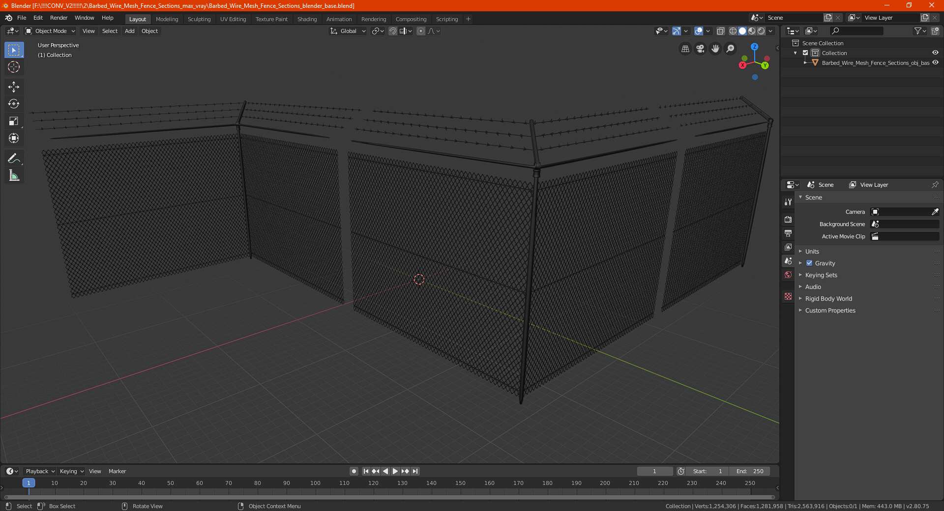 3D Barbed Wire Mesh Fence Sections