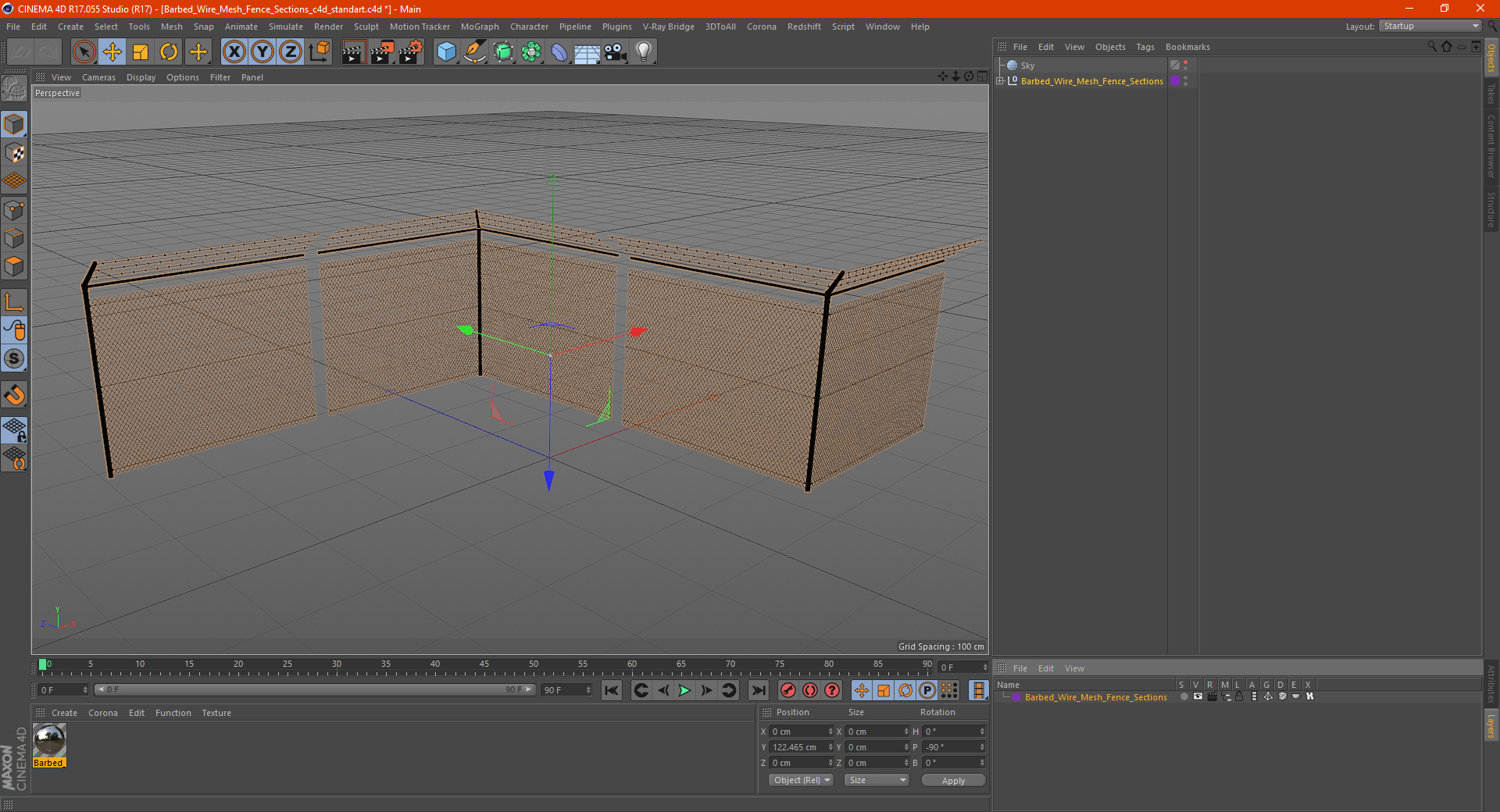 3D Barbed Wire Mesh Fence Sections