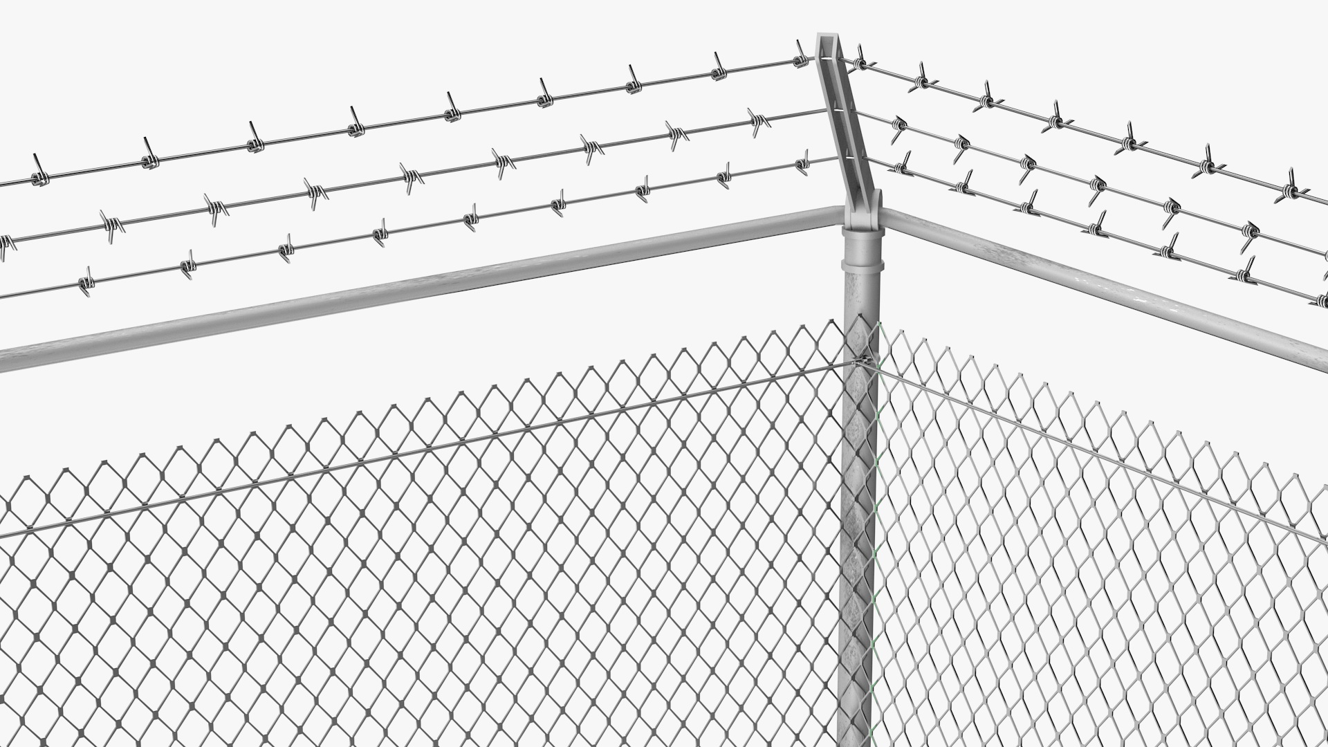3D Barbed Wire Mesh Fence Sections