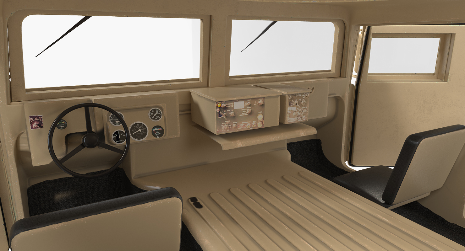 3D model Humvee M1151 Simple Interior Desert