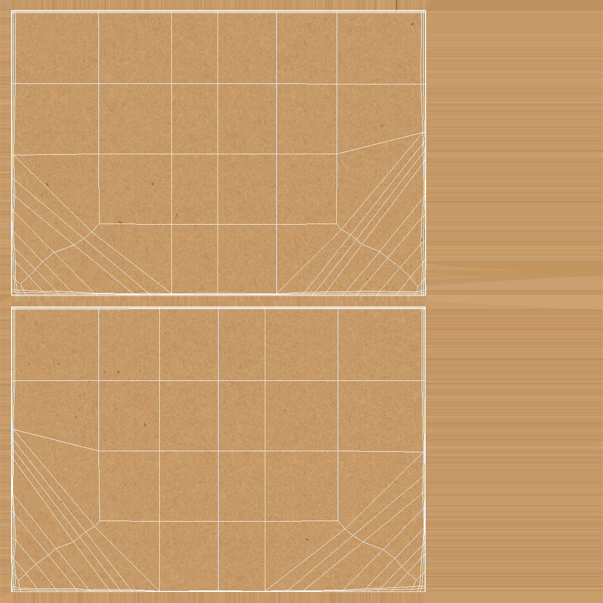 3D model Two Curled Corners Paper Brown
