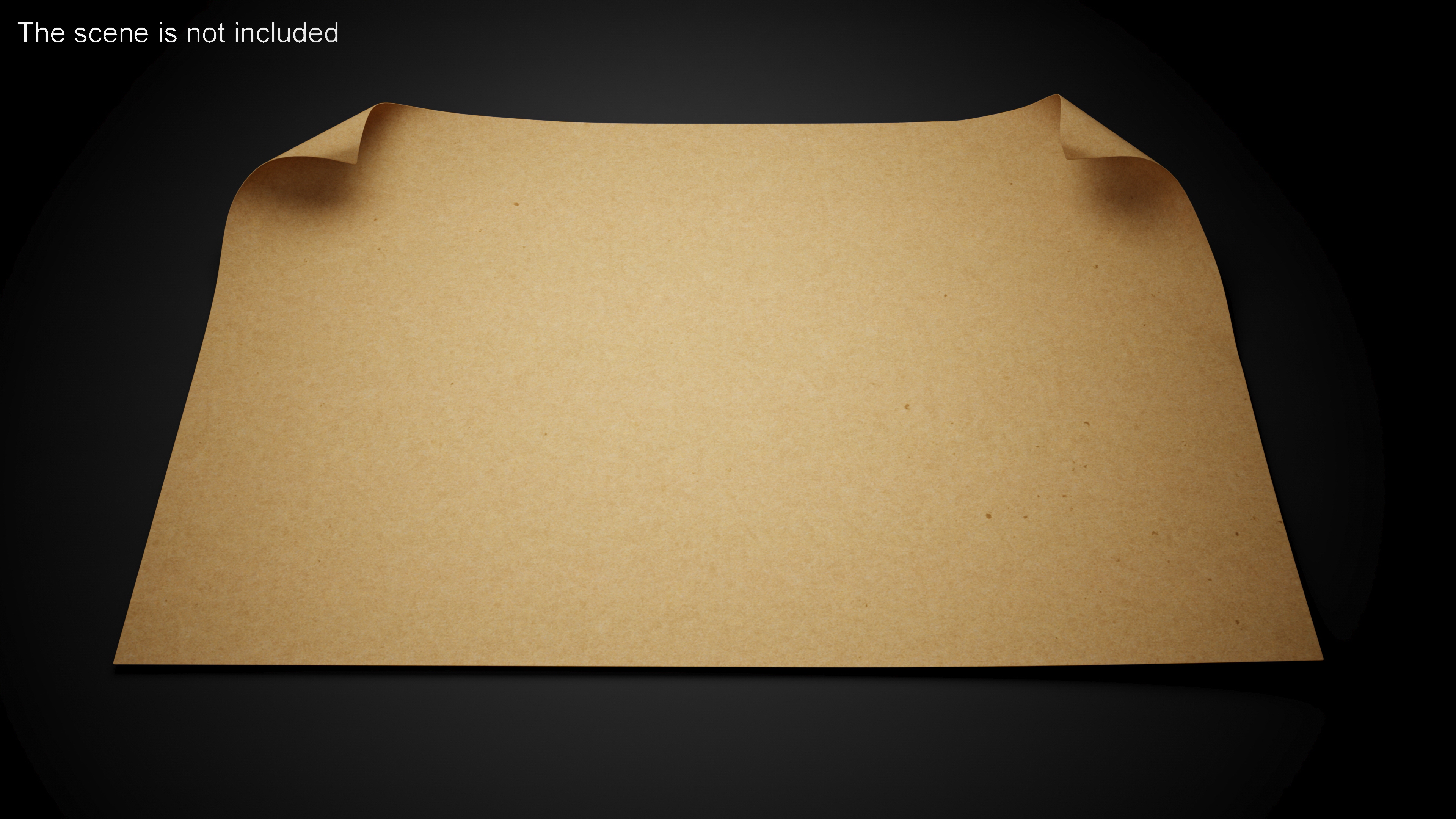 3D model Two Curled Corners Paper Brown