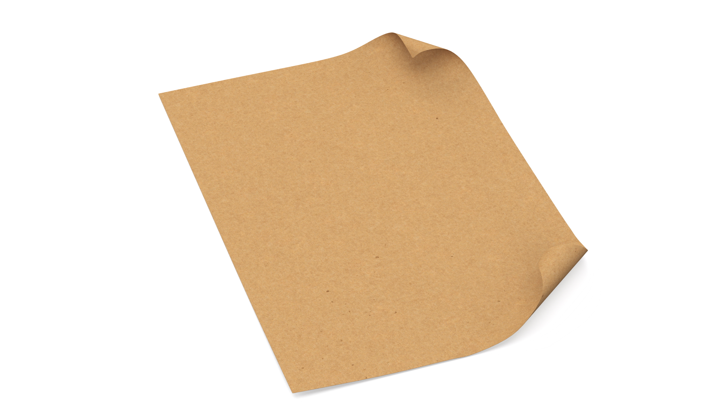 3D model Two Curled Corners Paper Brown