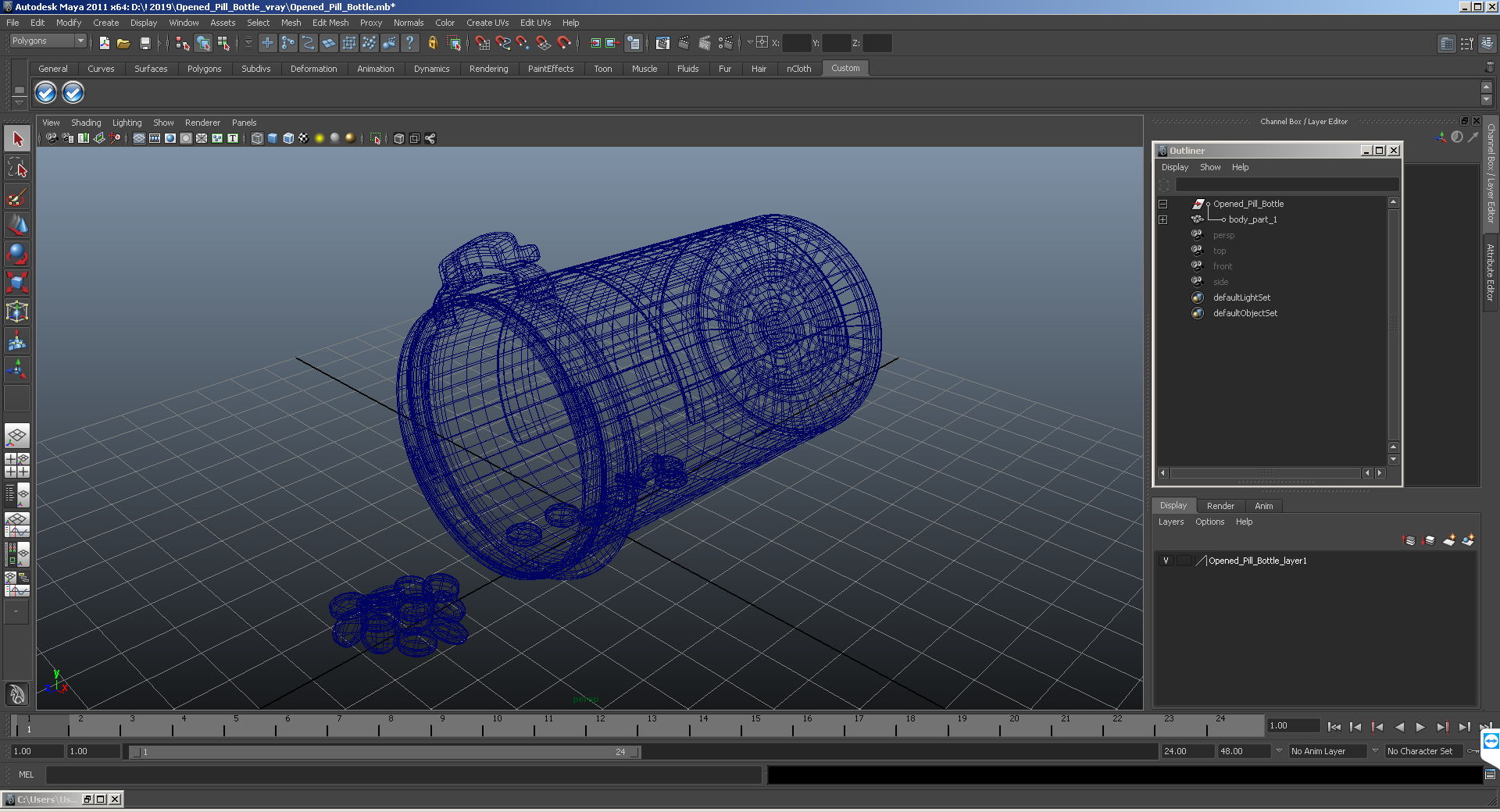 3D Opened Pill Bottle model