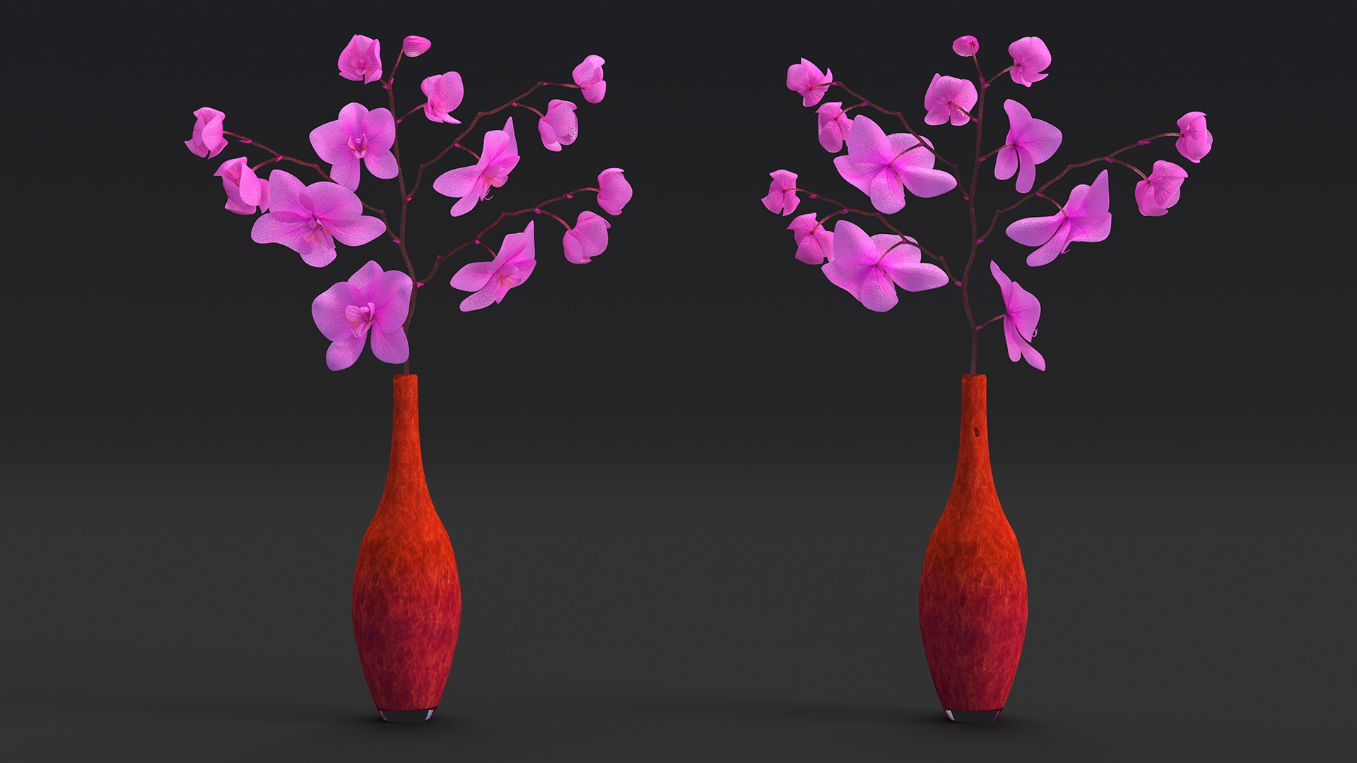 3D model Glass Vase with Pink Phalaenopsis Orchid
